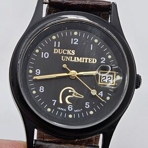 Vintage Men's Ducks Unlimited Quartz Watch, Brown Band Limited Edition